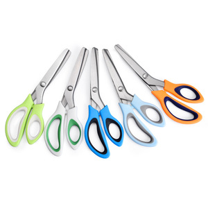 Chuyên nghiệp may mặc Shears thoải mái Grips <span class=keywords><strong>Zig</strong></span> <span class=keywords><strong>Zag</strong></span> cắt lưỡi thép không gỉ vải màu xanh lá cây kéo vải - Product Image 3