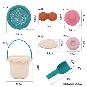 Outdoor Game-New Children's Beach Toy Set - <b>Silicone</b> Family Sand Play <b>Tools</b>, Including Shovels and Buckets - Product Image 3