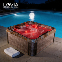 Spa de massage extérieur rectangulaire de luxe moderne avec LED pour 3 à 7 personnes, idéal pour villas, hôtels et gymnases - Fabricant Whirlpool