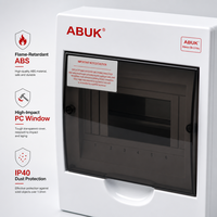 Boîtier de distribution électrique ABUK 2/4/6/8 voies, montage en surface, ABS, avec interrupteur principal 100A, IP55, CE