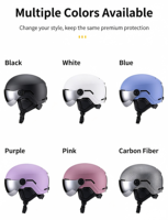 Casque de ski pour adultes CE EN 1077, casque de snowboard, anti-buée, lentille amovible, 7 aérations, pour adultes, ski et snowboard d'hiver