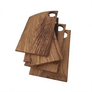 Ensemble de planches à découper rectangulaires en bois avec poignée, pack combiné, planche à découper en bois naturel, design rustique artisanal - Product Image 1