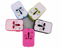 Adaptador de Viaje Universal, Adaptador de Enchufe Universal Todo en Uno con 2 Puertos USB para EE. UU., UE, Reino Unido, Teléfono Celular, Computadora Portátil, HHT202