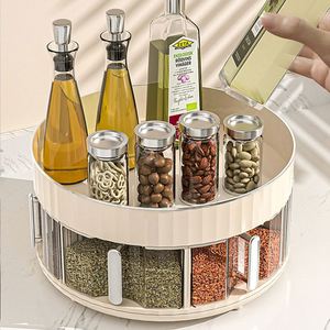 Wannuo Rotating Kitchen Spice Organizer Easy-to-reach Spice Storage Tray Insect-proof Spice Organizer for Home - Product Image 2
