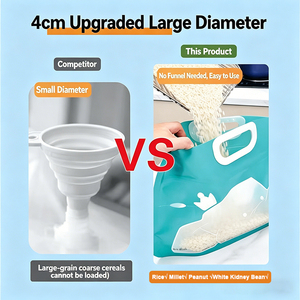 Sac à eau portable <span class=keywords><strong>de</strong></span> 1,5 L pour stockage <span class=keywords><strong>de</strong></span> céréales, transparent, imprimé sur mesure, avec bec verseur polyvalent - Product Image 4