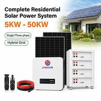 Sistem Tenaga Surya Hibrida 5KW 10KW 15KW 20KW Set Lengkap dengan Kotak Baterai Lithium Rak Sel MPPT untuk Rumah Hunian CE