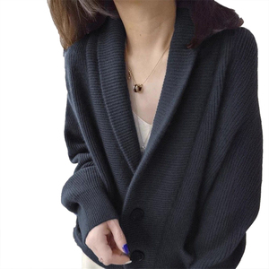 Suéter Cárdigan Holgado de Estilo Nuevo para Otoño e Invierno, Cuello en V, Personalizable, de Punto, Versátil, para Mujer - Product Image 2