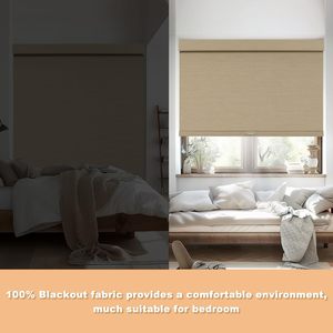 Stores enrouleurs <span class=keywords><strong>sans</strong></span> fil Persilux Blackout, rayures tissées naturelles, aspect bambou, isolation thermique, occultation - Product Image 5