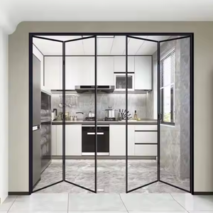 Maßgefertigte Aluminium-Falttür mit Schlankem Rahmen für Küche, Büro, Balkon – Faltbare Glas-Trennwand mit Innendesign - Product Image 3