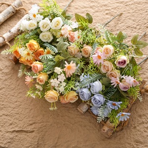 Bouquet de fleurs artificielles CallaFloral blanc, rose, bleu, rose, marguerite, décoration de mariage, cadeau artisanal, style Instagram transfrontalier - Product Image 2