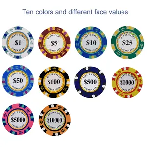 High Quality Custom Made Poker Chips Clay Monte Carlo Poker Casino Chips 40mm Manufacturing Poker Chips Wholesale In Stock