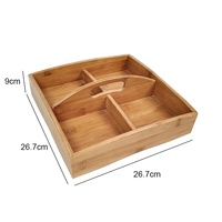 Plateau de service rectangulaire en bois de haute qualité avec cinq compartiments au design unique, finition laquée sculptée et design personnalisé