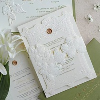Cartes d'invitation de mariage de luxe personnalisées en relief 3D, papier artistique, estampées à chaud, invitations de mariage haut de gamme, texte