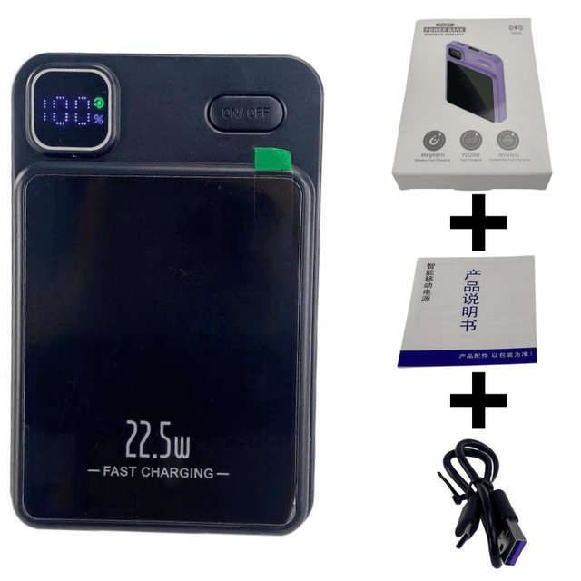Best Gift Magnetic Battery Pack 10000mAh with LCD Power Display 20W PD Wireless Fast Charging Power Bank for iPhone