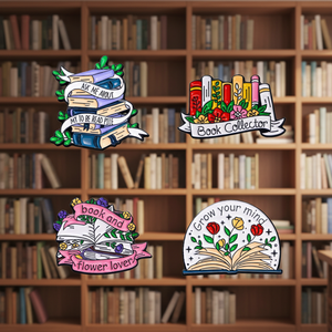 Broches de metal fundido a presión con diseño de <span class=keywords><strong>libro</strong></span> de flores, chapados en negro, con esmalte suave, para jeans, sombreros, mochilas, regalo - Product Image 1