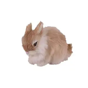 塑料模型兔子玩具逼真毛绒兔子高仿真兔毛坚固耐用柔软舒适圣诞装饰