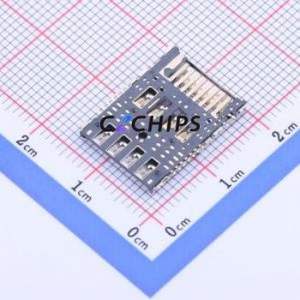 HYCW68-2IN117-230B SD Card / Memory Card Connector SMD Connector Plug-In Type MicroSD Card (TF Card) Card Holder With - Product Image 2