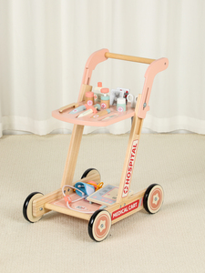 <span class=keywords><strong>Chariot</strong></span> de jeu en <span class=keywords><strong>bois</strong></span> pour enfants, kit médical de simulation pour le développement de l'intérêt et le jeu de rôle - Product Image 1