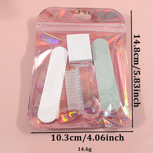 Kit professionnel de manucure jetable avec brosse polissoir à ongles, repousse-cuticules et outil de suppression, en plastique portable, pour faux ongles - Product Image 6