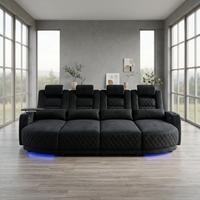 Canapé inclinable électrique long en cuir capitonné, design moderne pour appartement et hôtel, siège extensible, fauteuil individuel