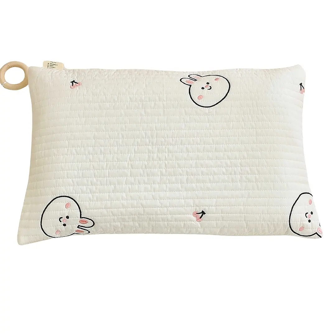 コットンベビー枕幼児ヘッド枕カバーソフト通気性ネック枕かわいい漫画刺Embroideryデザイン-枕とカバー