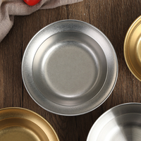 Bol rétro en acier inoxydable argenté 12-14 cm, réutilisable pour camping, salade, soupe, maison, cuisine, extérieur, restaurant