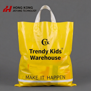 Sacs en plastique personnalisés avec logo, poignée Flexiloop, style luxueux, sacs de shopping en plastique, emballage cadeau, utilisation promotionnelle, sacs cadeaux - Product Image 1