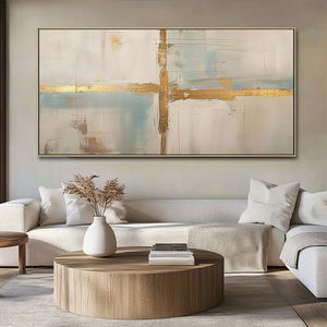 Современная Золотая абстрактная минималистская Картина на холсте большой крест настенное искусство акриловая рамка абстрактное настенное искусство - Product Image 2