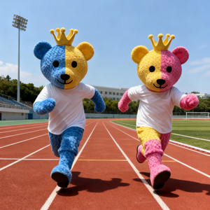 Costume d'ours amusant Hola pour adultes / Costume de mascotte d'ours en peluche - Product Image 1