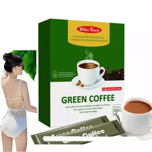 Café verde magro para perda de peso, melhor café instantâneo para saúde com ganoderma, substituto de refeição em pó, café verde dietético emagrecedor