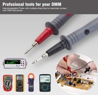 Kit de cables de prueba para multímetro digital de 20A 1000V con pinzas de cocodrilo y puntas de aguja, kit de probador de voltímetro