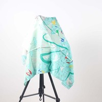 Op maat gemaakte digitale print imitatie zijden sjaals lange vierkante chiffon zijden sjaal foulards design