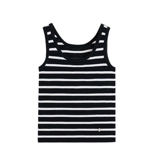 سترة نسائية كلاسيكية بياقة على شكل حرف U بخطوط سوداء وبيضاء من الصوف 100٪ للربيع والصيف، تصنيع حسب الطلب - Product Image 2