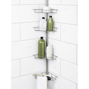 Vente flash Nouveau Étagère de rangement d'angle pour salle de bain à 4 niveaux réglable Étagère de douche télescopique - Product Image 2