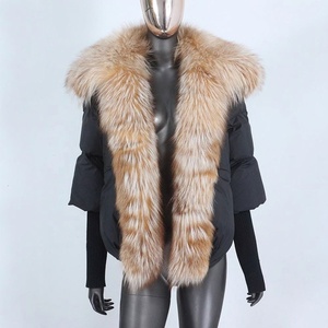 En stock, vente en gros, nouvelle doudoune, col en fourrure de renard, capuche, manches à fils, haut de gamme, élégante, chaude et ample, amincissante, populaire - Product Image 2