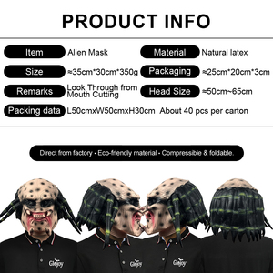 Máscara de látex estilo Guerrero Alienígena inspirada en Depredador para disfraz de Halloween - Product Image 6