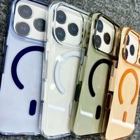 Coque de téléphone PC originale haute transparence pour iPhone 17 Pro Max, avec bouton tactile et bords souples, absorption magnétique pour 16