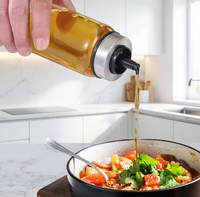 Bouteilles d'huile en verre borosilicate de haute qualité en gros : Bouteilles anti-goutte à bec d'aigle, anti-poussière, grande capacité pour sauce soja et vinaigre