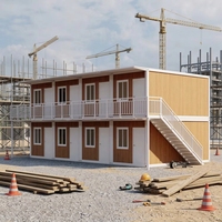 Casa Modular Prefabricada Moderna de Dos Pisos, Vivienda de Ensamblaje Rápido, Casa Pequeña, Vivienda Temporal para Obras, Casa Contenedor