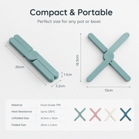 Sous-plat pliable résistant à la chaleur 230°C, en silicone de qualité alimentaire, non absorbant, facile à nettoyer, compatible lave-vaisselle