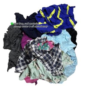 100% coton recyclé essuyage chiffons de nettoyage couleur foncée t Shirt chiffons Trapos Industriales - Product Image 5