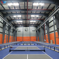 Estructuras de Acero para Grandes Recintos Deportivos y Edificios, Pabellón de Tenis con Diseño sin Columnas para Competición Profesional