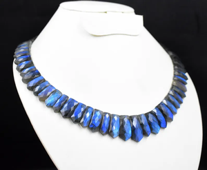 Labradorite Style Flashy Fashion Collier Faceted Beaded Statement Charm Choker for Party Occasions - Product Image 6