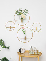 Jardinière nordique moderne à suspendre, en fil de métal doré, présentoir de jardin, pour l'intérieur et l'extérieur, décoration de maison