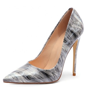 Super High Women Pointy Toe Thin-Heeled Stiletto Large Size 45 Basic Art Print Dress <b>Shoes</b> Lady Female Wedding Party <b>Shoes</b> - Product Image 3