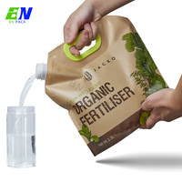 Pochettes souples Doypack en papier kraft compostable et recyclable de 3,2 L avec bec verseur pour jus, boissons, liquides de lavage et détergents