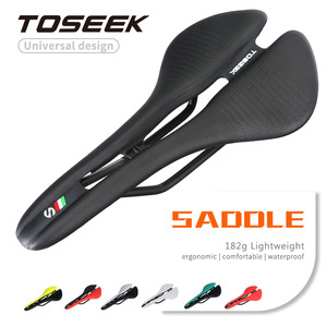 Selim de Bicicleta TOSEEK Pro em Couro Microfibra com Carcaça de <span class=keywords><strong>Nylon</strong></span> e Fibra de Vidro, Trilhos Redondos 7x7mm, Assento Antiderrapante para Bicicletas de Estrada e MTB, Peças de Corrida - Product Image 1