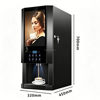 Moderne multifunctionele slimme koffiemachine met drie materialen, voor ijskoffie en warme dranken, verticale koffiedispenser, 8 automatische menu's, melkthee.