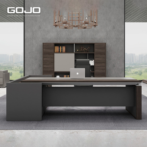 Archivador de madera de pie, librería de almacenamiento de oficina con fondo de escritorio Boss en estilo de panel para organización de documentos - Product Image 2