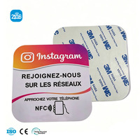 Plaque autocollante personnalisée en PVC de qualité supérieure avec impression CMJN, NFC, 100 mm, pour avis et tables